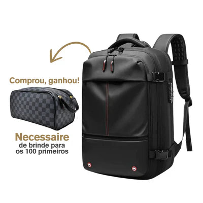 Mochila com compressão a Vácuo e cadeado Essence Trip + Nécessaire de brinde