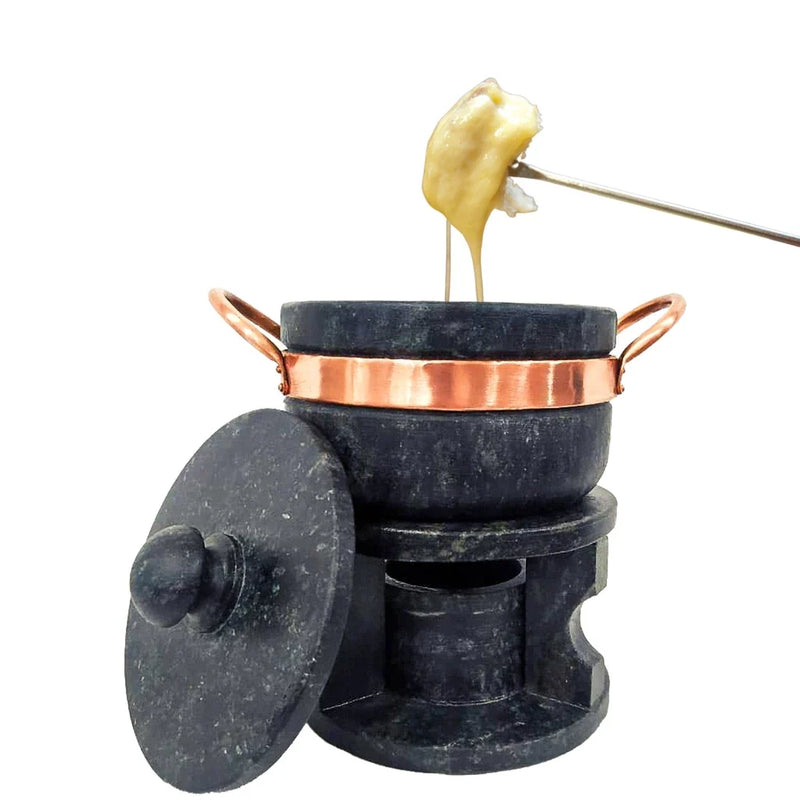 Jogo 9 peças Churrasco giratório + panela fondue de brinde